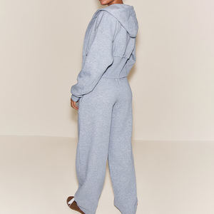 Conjunto de 2 Piezas para Mujer, Sudadera Corta con Capucha y Cierre, Pantalones Largos, Otoño Invierno 2025, Sudadera Informal con Capucha y Pantalones Deportivos - Product Image 2