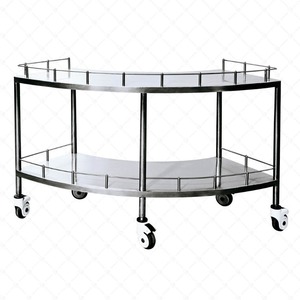 Medical Half Round Stainless Steel Instrument <b>Table</b> 1400x450x900mm Mobile Hospital Treatment Cart - Product Image 1