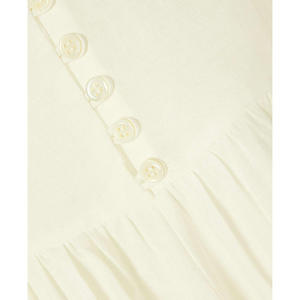 décontractée de luxe en coton élégante de haute qualité Manches évasées blanches Boutons couverts <span class=keywords><strong>Robe</strong></span> en lin pour femmes - Product Image 4