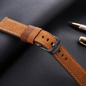 Correa de reloj de cuero de vaca, correa de muñeca de 20mm y 22mm, pulsera de reloj Vintage genuino de cuero, liberación rápida de 24mm - Product Image 3