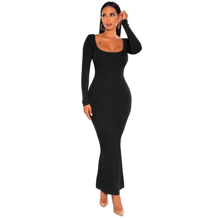 slim fit dress slacks Contours of Confidence Split-side Body Fit Dress