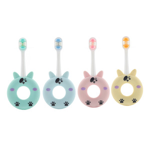 Children's Toothbrush Soft Bristles Donut Puppy Design For 0-4 Years Old Colorful Manual Toothbrush - Product Image 1
