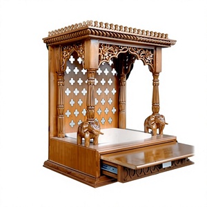 Mandir de prière en teck indien pour la maison, meilleur design, mandir de prière en teck de qualité supérieure, mandir sculpté en teck pour la maison - Product Image 3