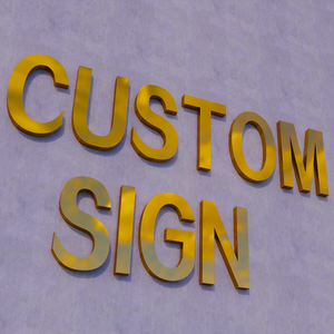 Insegna Pubblicitaria Personalizzata, Lettere in Ottone, Lettere Metalliche Dorate, Insegna <span class=keywords><strong>da</strong></span> <span class=keywords><strong>Parete</strong></span> in <span class=keywords><strong>Metallo</strong></span> per Esterni, Logo Personalizzato in Oro Rosa per Interni - Product Image 5