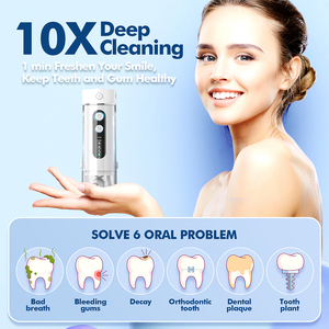 Mini irrigador bucal de agua de 180ml, irrigador bucal eléctrico inteligente, hilo dental inalámbrico, irrigador bucal para dientes - Product Image 4