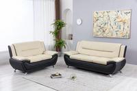 Garansi Kualitas Set Sofa Seksional Kulit PU Modern Dengan Desain Bagus Untuk Pengaturan Ruang Tamu yang Fleksibel