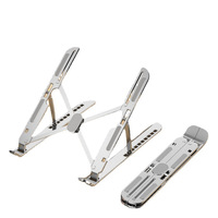 Dudukan Laptop Lipat Bahan Aluminium Alloy, Dapat Disesuaikan, Portabel, untuk Meja Kantor