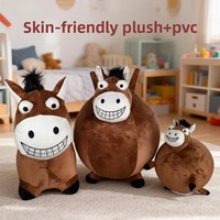 Ballon rebondissant en peluche en forme d'animal, jouet gonflable, cheval rebondissant avec housse en tissu, ballon de fitness à lancer à la main pour 0-24 mois, 31-50 cm