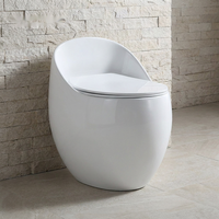 Bonne qualité Design de luxe WC monté au sol blanc or ligne oeuf forme placard salle de bain céramique une pièce cuvette de toilette