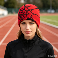 Casquette en acrylique jacquard tricotée style minimaliste hip-hop avec logo personnalisé, résistante au froid, épaisse, promotionnelle, cadeau sportif