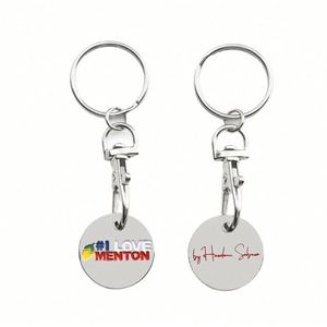 2024 Hot Selling Round Shape Coin Printing Metal Engraved Keychains - Product Image 1