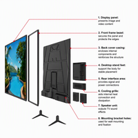 Televisor LED Inteligente 4K UHD de 100 Pulgadas con Android, WiFi, Bluetooth, HDMI, USB, Pantalla Grande para Cine en Casa y Grandes Espacios