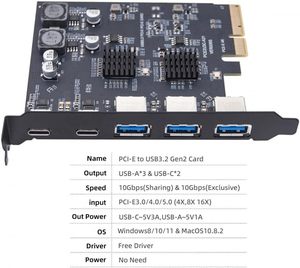 Adaptador HUB <span class=keywords><strong>PCI</strong></span> <span class=keywords><strong>Express</strong></span> X4 a <span class=keywords><strong>3</strong></span> Puertos Tipo A, 2 Puertos USB C USB <span class=keywords><strong>3</strong></span>.2 Gen 2 10Gbps, Chip ASM3142 + VL822, Tarjeta de Expansión <span class=keywords><strong>PCI</strong></span>-E USB <span class=keywords><strong>3</strong></span>.0 - Product Image 4