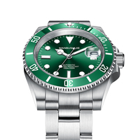 Montre automatique mécanique de luxe pour homme MANBUSHIJIE, cadran saphir, bracelet en acier, 10 ATM, plongée, mouvement NH35, authentique