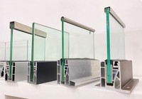Mains courantes en verre profilées pour balustrade en aluminium extrudé avec revêtement en poudre pour l'extérieur