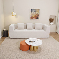 Juego de Sofás Seccionales Rosados Cómodos y Comprimidos al por Mayor, Muebles de Tela para Sala de Estar, para Villa, Apartamento, Taller, Embalaje