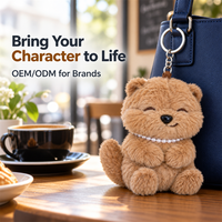 Porte-clés personnalisés en peluche douce, style dessin animé, petit ours en peluche, adorable porte-clés en peluche pour sac