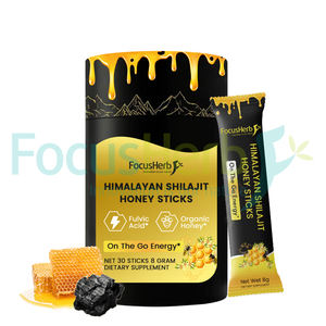 FocusHerb Bâtonnets de résine Shilajit de l'Himalaya pur personnalisés avec miel biologique 30 Bâtonnets de miel de Shilajit de l'Himalaya - Product Image 1
