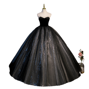 Robe Noire Nouvelle Collection 2026, Robe de Soirée Éthérée et Luxueuse à Jupe Bouffante pour Femme - Product Image 1