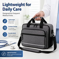 Sac médical portable en nylon grande capacité avec fermeture éclair, organisateur d'articles de soins pour infirmières, idéal pour les soins à domicile, les cliniques et les hôpitaux