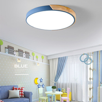Nouvel éclairage intérieur moderne en bois massif rond Led lustre plafonnier pour la décoration de la maison dans le salon des enfants chambre