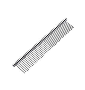 Alat pembersih Stainless Steel untuk Teddy anjing kucing, sisir baris perawatan rambut indah gigi besi panjang ukuran kecil besar - Product Image 6