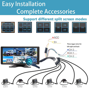 10.36 inch 6 chia màn hình cảm ứng sao lưu máy ảnh màn hình với 128GB DVR Ghi 1080p cho xe tải phía trước phía sau xem BSD hệ thống - Product Image 6