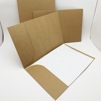 Carpetas de archivos de papel Kraft A4 A5, tamaño personalizado, presentación de papel con 2 bolsillos, venta al por mayor