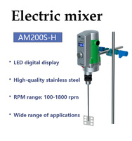 Agitador de Laboratorio Eléctrico Digital AM200S-H 200W 30L SS316 para Mezclar Crema, Loción, Champú, Cosméticos y Líquidos Químicos