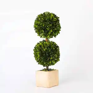 מחיר סיטונאי מקורה חיצוני עציצים דקורטיביים דשא מלאכותי כדור עץ מלאכותי