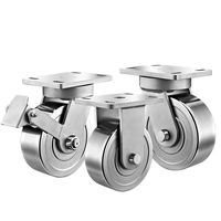 Roue fixe robuste de 4 pouces (100 mm) en acier forgé, roue rigide