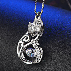 RINNTIN SN53 Women Custom Jewelry Real S925 Sterling Silver <strong>Fox</strong> Animal Pedant <strong>Necklaces</strong> - Product Image 4