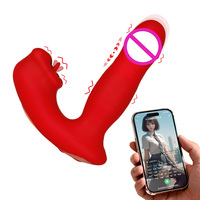 APP-gesteuertes Erwachsenen-Sexspielzeug 2-in-1 Teleskop-Zungen-Leckvibrator Sextoy Dildo für Frauen Klitoris-Massagegerät