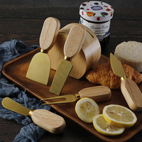 Plug-in Design Mini cadeau de mariage caoutchouc bois cuisine fromage couteau de service support rond fourchette ustensile ensemble Charcuterie accessoires