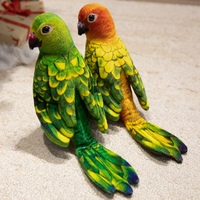 Jouets en peluche personnalisés ODM colorés d'animaux de la faune du zoo, super doux, en coton PP et maille, vente en gros pour enfants, poupées en peluche de perroquet
