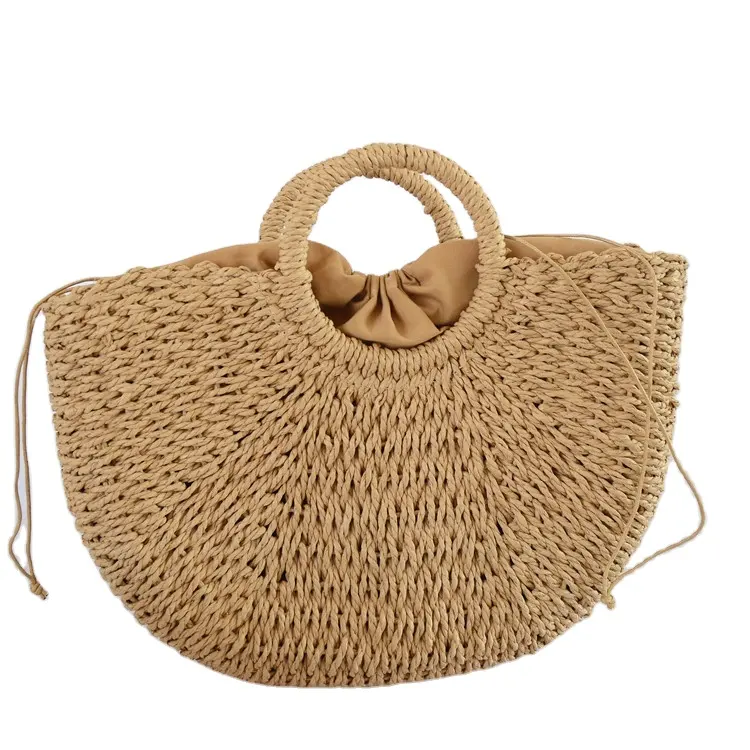 Wholesale Fashion Handbag Paper Stock Women Beach Summer Straw Bag