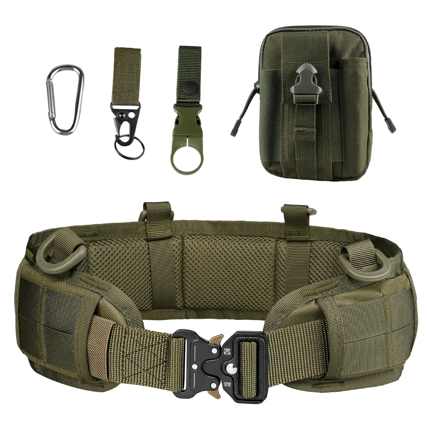 JSJM Nylon Adjustable Belt Waist Support Work Hunting Belt Set Outdoor Tactical Belt Gear