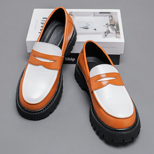 Zapatos de Cuero con Plataforma y Tacón Bajo para Hombre, Talla Grande, Estilo Retro, Casuales, a la Moda, para Jóvenes - Product Image 3