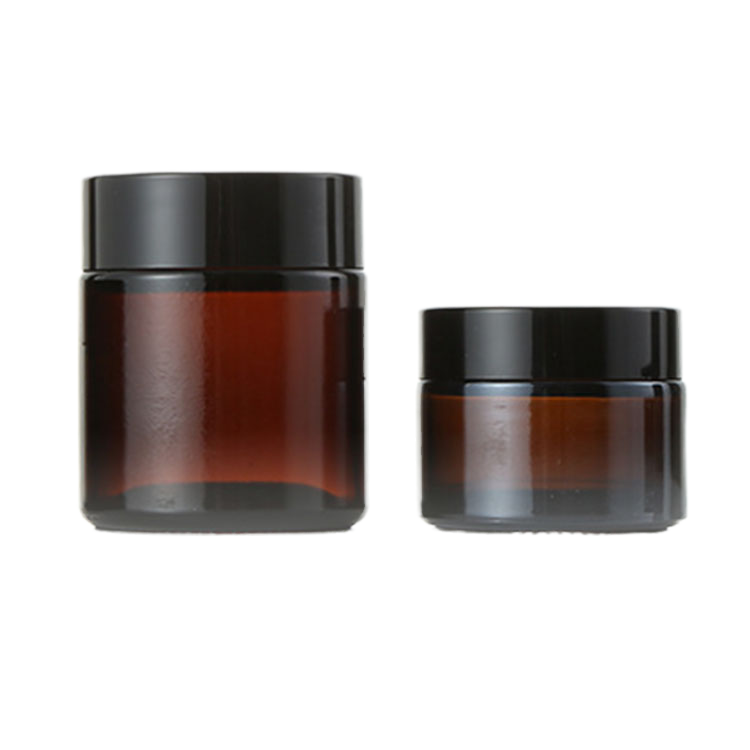 Brown Glass Ointment Jar Sealed Traditional Chinese Medicine Dispensing Bottle for Face & Eye Cream 50g Cosmetic Container