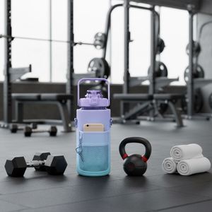 Bouteille d'eau promotionnelle en plastique sans BPA, colorée, pour le sport et la gym, avec marqueur de temps, pour protéines et motivation - Product Image 2