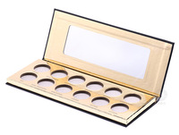 Boîte d'emballage cosmétique personnalisée en carton, palette de fards à paupières 18 couleurs, estampage or et argent, impression UV