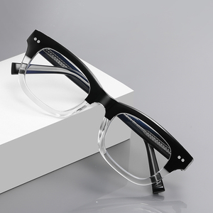 Occhiali Firstsense Square TR90 con Lenti Nere Trasparenti, Aste Sottili e Elementi Decorativi, Stile Sofisticato Retrò-Moderno Urbano - Product Image 1