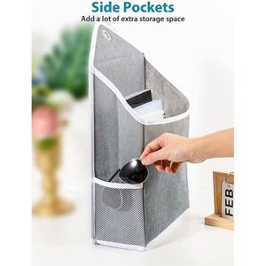 Wall Hanging Storage Bag Waterproof Hanging Organizer Bag for Bedroom Large Pocket Organizer <b>Basket</b> with Side Pocket - Product Image 6