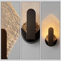 Lampe murale LED en acrylique ultra-mince en forme de losange effet glace craquelée pour la décoration de la chambre à coucher, du chevet et du salon