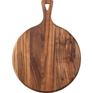 도매 맞춤형 클래식 스타일 아카시아 우드 라운드 피자 트레이 파티를위한 친환경 새겨진 치즈 보드 - Product Image 5
