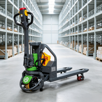 Transpalette semi-électrique MOVMES 1,5 tonne avec poignée de commande manuelle pour la manutention des matériaux en entrepôt