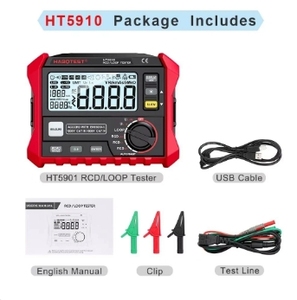 HABOTEST HT5910 電気機器 跨境漏電遮断器テスター ループ抵抗テスター 保護機能付き - Product Image 1