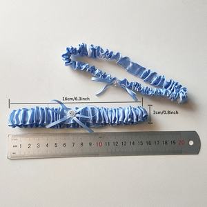 <span class=keywords><strong>Pas</strong></span> <span class=keywords><strong>cher</strong></span> Bleu Couleur Satin Jarretière De Mariée Bowknot Décoration Jambe Ceinture Demoiselles D'honneur Invité Cadeau Accessoire Jarretière Fournitures De Mariage Faveur - Product Image 3
