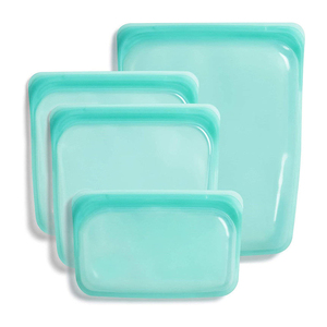 Eco-friendly Dishwasher-Safe Leakproof Flat Collapsible Silicone Food Grade Reusable Storage Bag