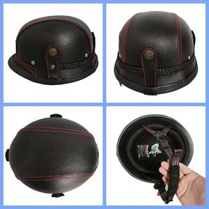 Casco de cuero hecho a mano de estilo alemán, casco unisex para las cuatro estaciones, casco para bicicleta eléctrica, casco de acero vintage - Product Image 3